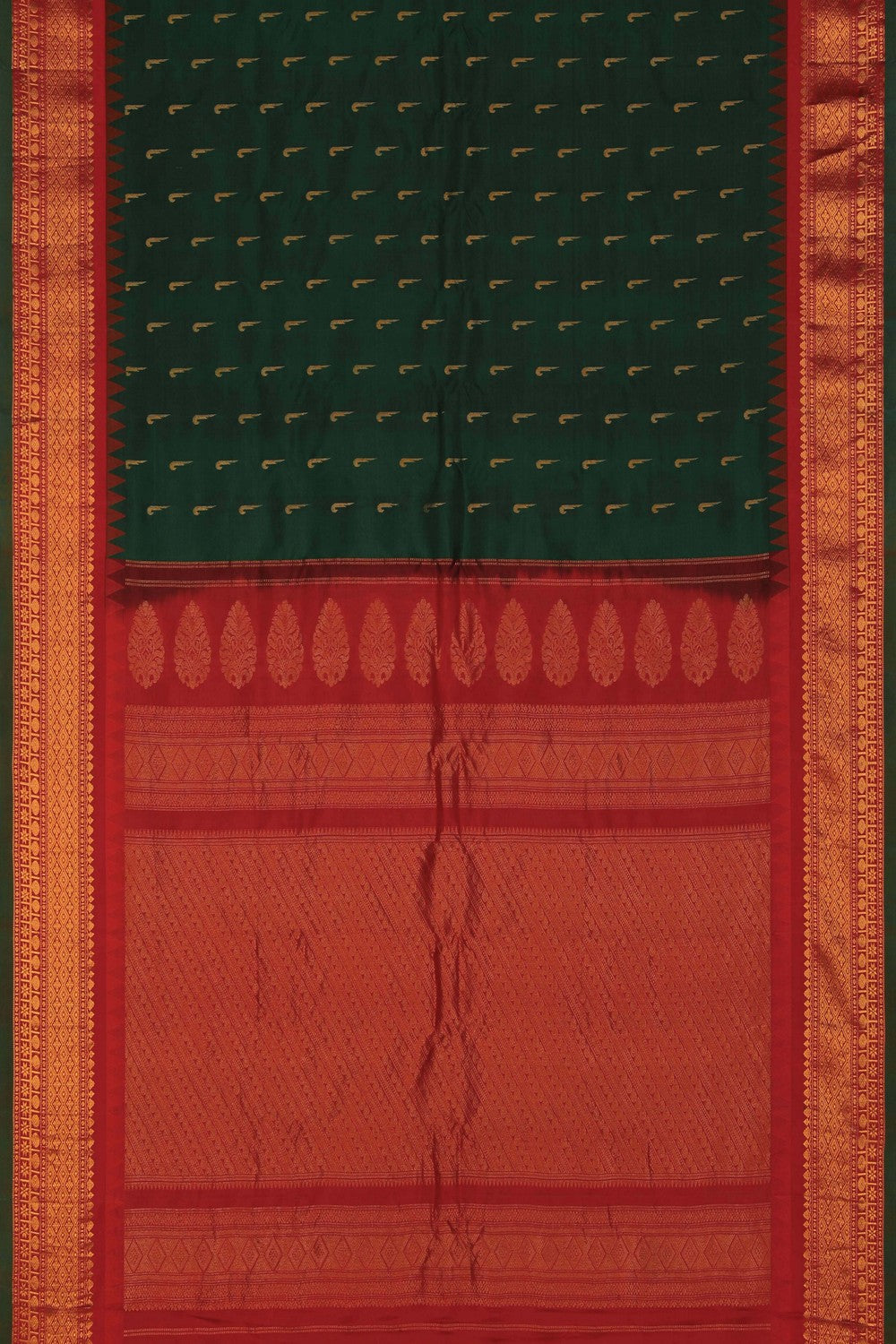 Image of Gadwal Silk Green Saree